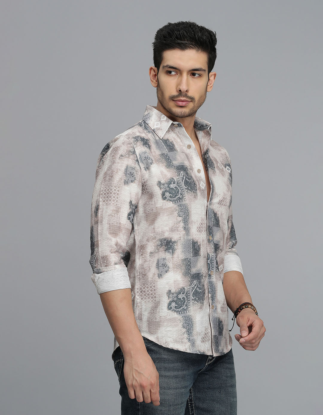 Multi Color Full Sleeves Printed Shirt