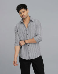 Black Full Sleeves Check Shirt