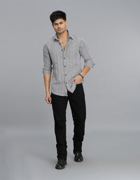 Black Full Sleeves Check Shirt