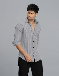 Black Full Sleeves Check Shirt