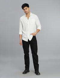 White Full Sleeves Stripe Shirt