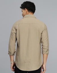 Khaki Full Sleeves Solid Shirt
