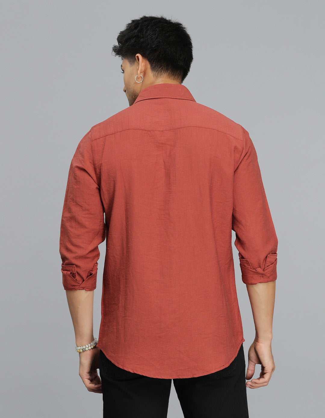 Burgundy Full Sleeves Solid Shirt