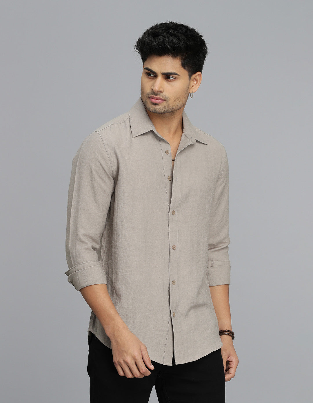 Dk Stone Full Sleeves Solid Shirt