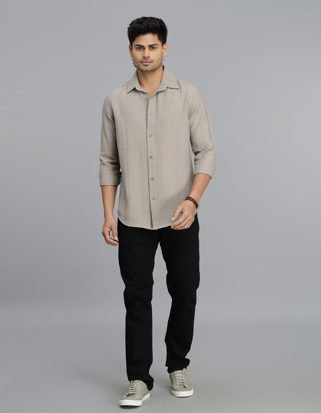 Dk Stone Full Sleeves Solid Shirt