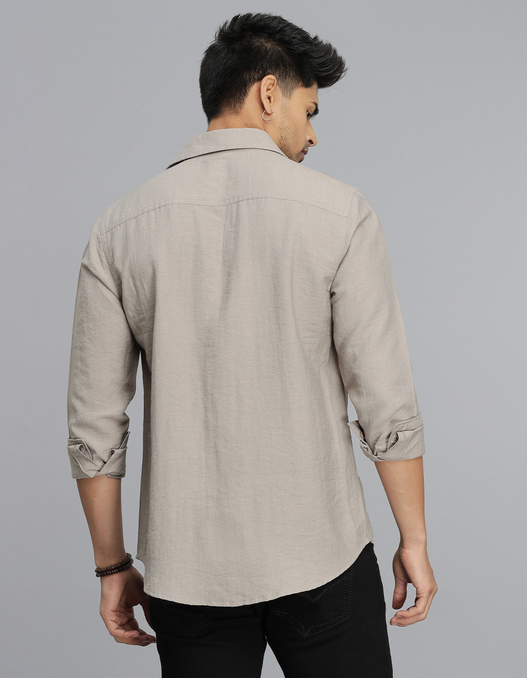 Dk Stone Full Sleeves Solid Shirt