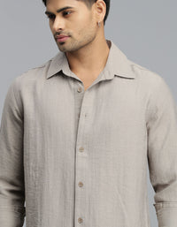 Dk Stone Full Sleeves Solid Shirt