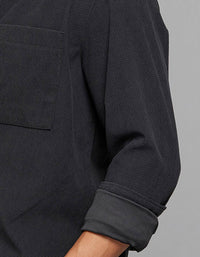 Charcoal Full Sleeves Button Front Closure Shacket 