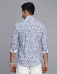 Blue Full Sleeves Printed Shirt
