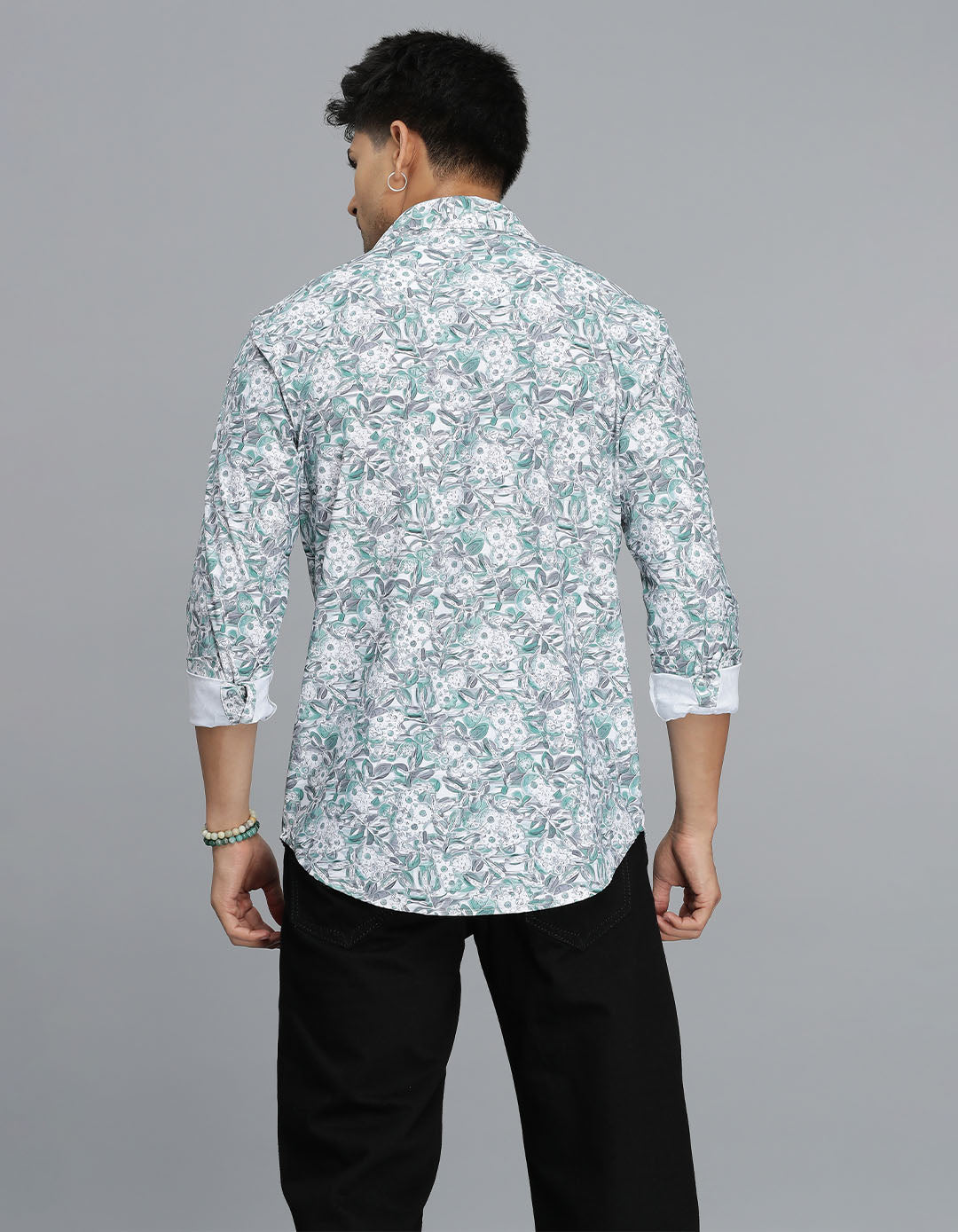 Green Full Sleeves Printed Shirt