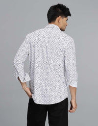 White Full Sleeves Printed Shirt