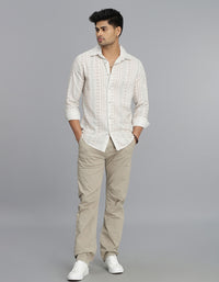 Beige Full Sleeves Printed Shirt