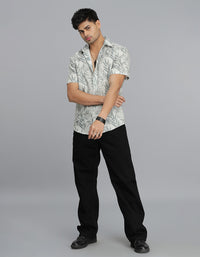 Green Half Sleeves Printed Shirt