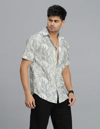 Green Half Sleeves Printed Shirt