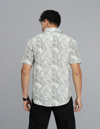 Green Half Sleeves Printed Shirt