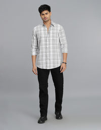 Grey Full Sleeves Check Shirt