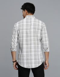 Grey Full Sleeves Check Shirt