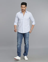 Blue Full Sleeves Stripe Shirt