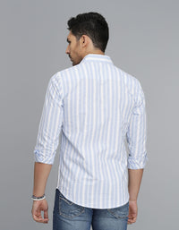 Blue Full Sleeves Stripe Shirt