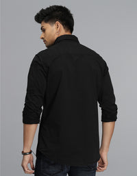 Black Full Sleeves Cargo Shirt