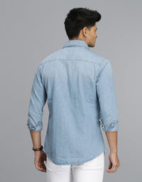 Med Blue Full Sleeves Denim Shirt