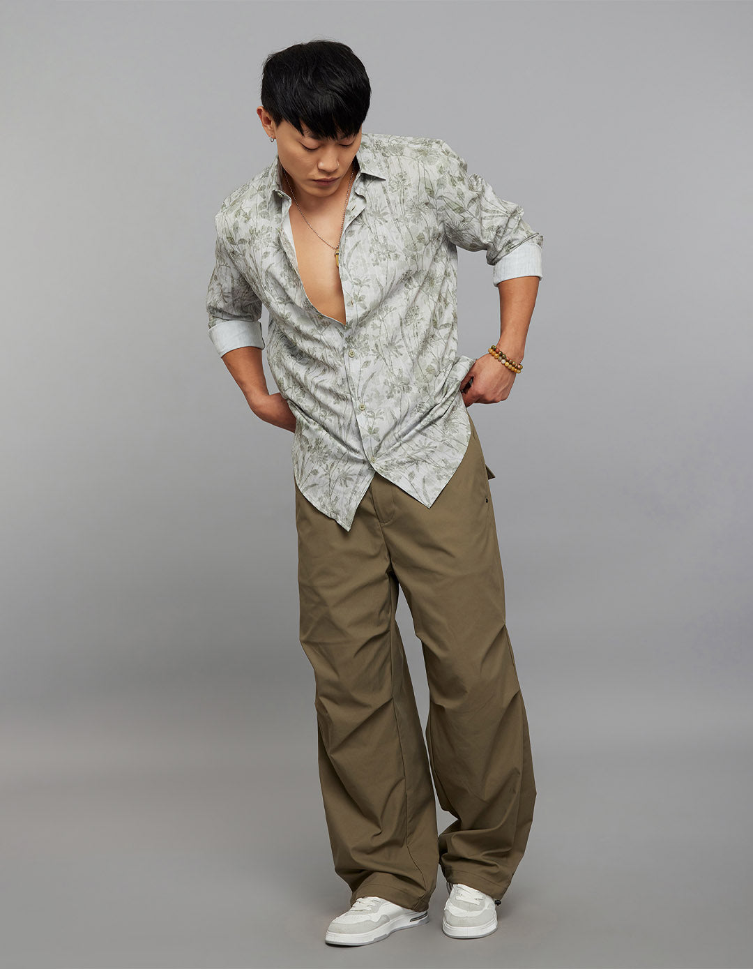 Green Full Sleeves Printed Shirt