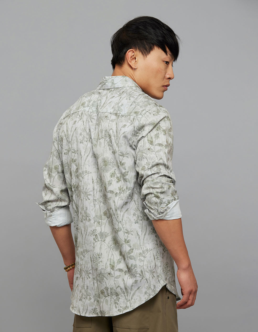 Green Full Sleeves Printed Shirt