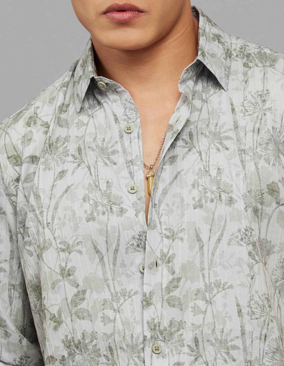 Green Full Sleeves Printed Shirt
