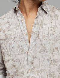 Khaki Full Sleeves Printed Shirt