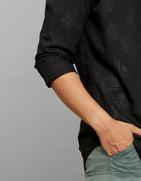 Black Full Sleeves Printed Shirt