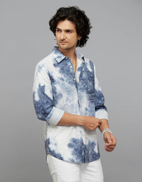 White Full Sleeves Printed Shirt