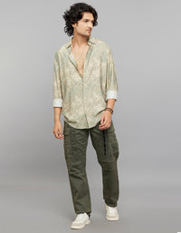Green Full Sleeves Printed Shirt