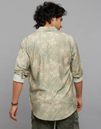 Green Full Sleeves Printed Shirt