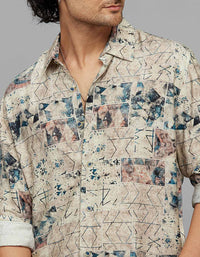 Multi Color Full Sleeves Printed Shirt