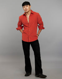 Rust Full Sleeves Corduroy Shirt