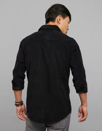 Black  Full Sleeves Corduroy Shirt