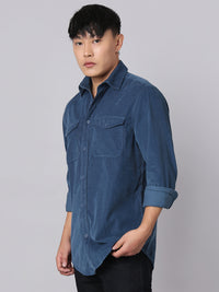 Blue Full Sleeve Corduroy Shirt