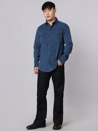 Blue Full Sleeve Corduroy Shirt