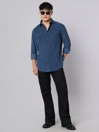 Blue Full Sleeve Corduroy Shirt