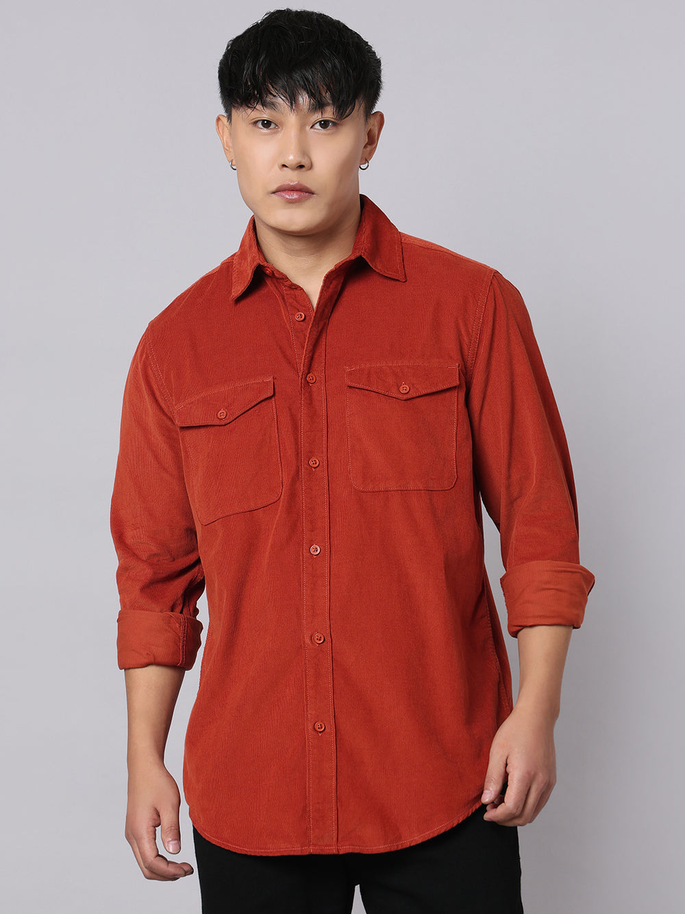 Brick Full Sleeve Corduroy Shirt