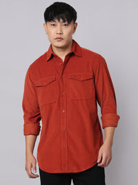 Brick Full Sleeve Corduroy Shirt