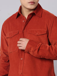 Brick Full Sleeve Corduroy Shirt