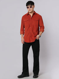 Brick Full Sleeve Corduroy Shirt