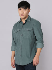 Dark Turq Full Sleeve Corduroy Shirt