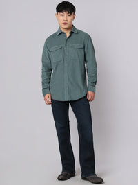 Dark Turq Full Sleeve Corduroy Shirt