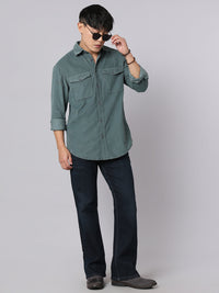 Dark Turq Full Sleeve Corduroy Shirt