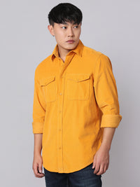 Golden Full Sleeve Corduroy Shirt