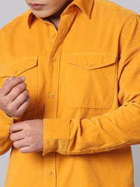 Golden Full Sleeve Corduroy Shirt