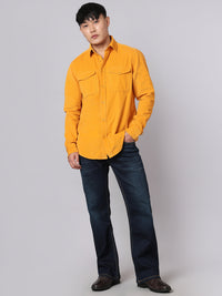 Golden Full Sleeve Corduroy Shirt