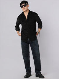 Jet Black Relax Slim Corduroy Shirt